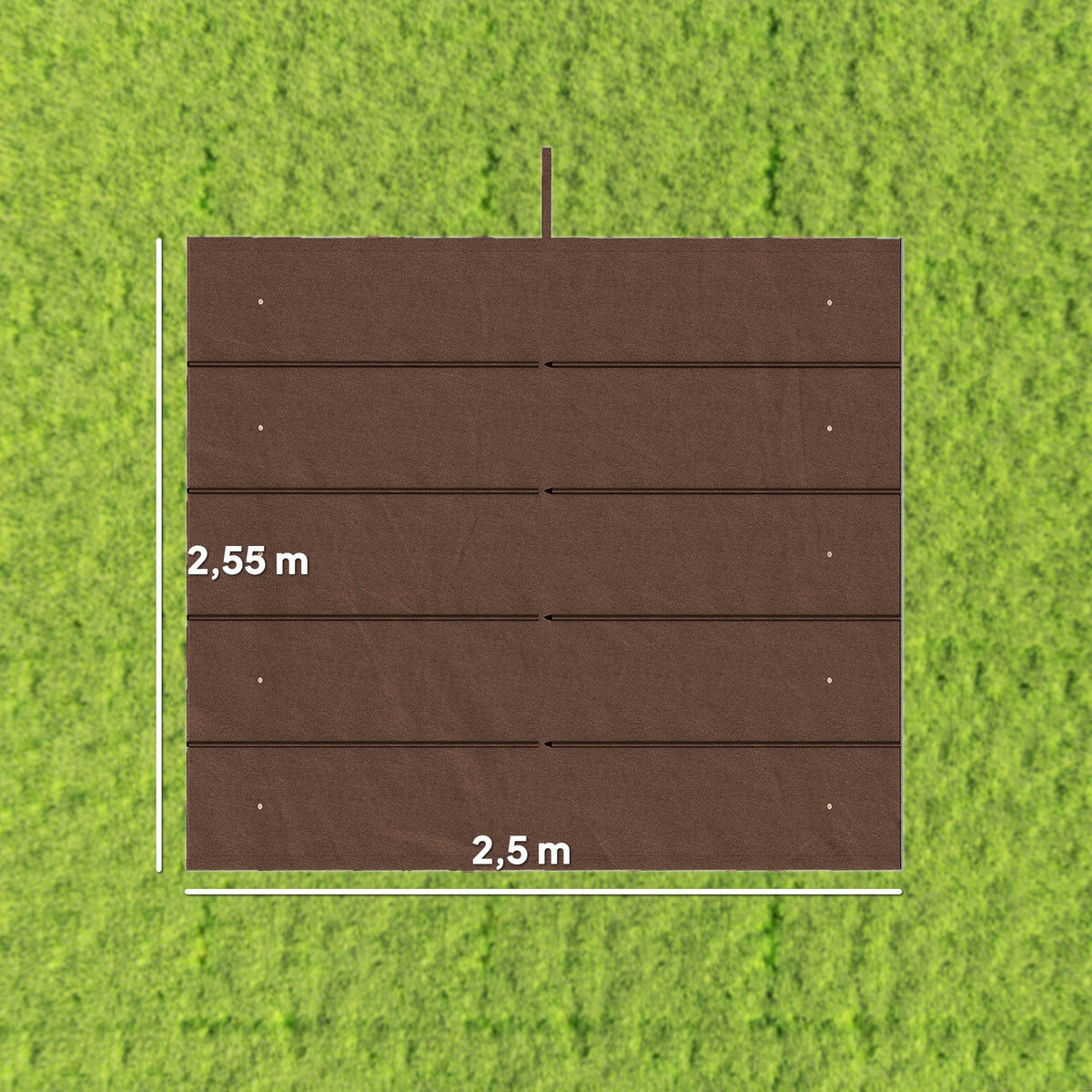 Varakangas 3 x 3 m pergolaan liukukatolla, 250 x 255 cm, kahvinruskea