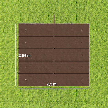 Varakangas 3 x 3 m pergolaan liukukatolla, 250 x 255 cm, kahvinruskea
