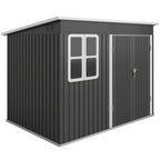 Iso peltivaja ikkunalla ja leveällä lukittavalla ovella, 4,13 m², tummanharmaa