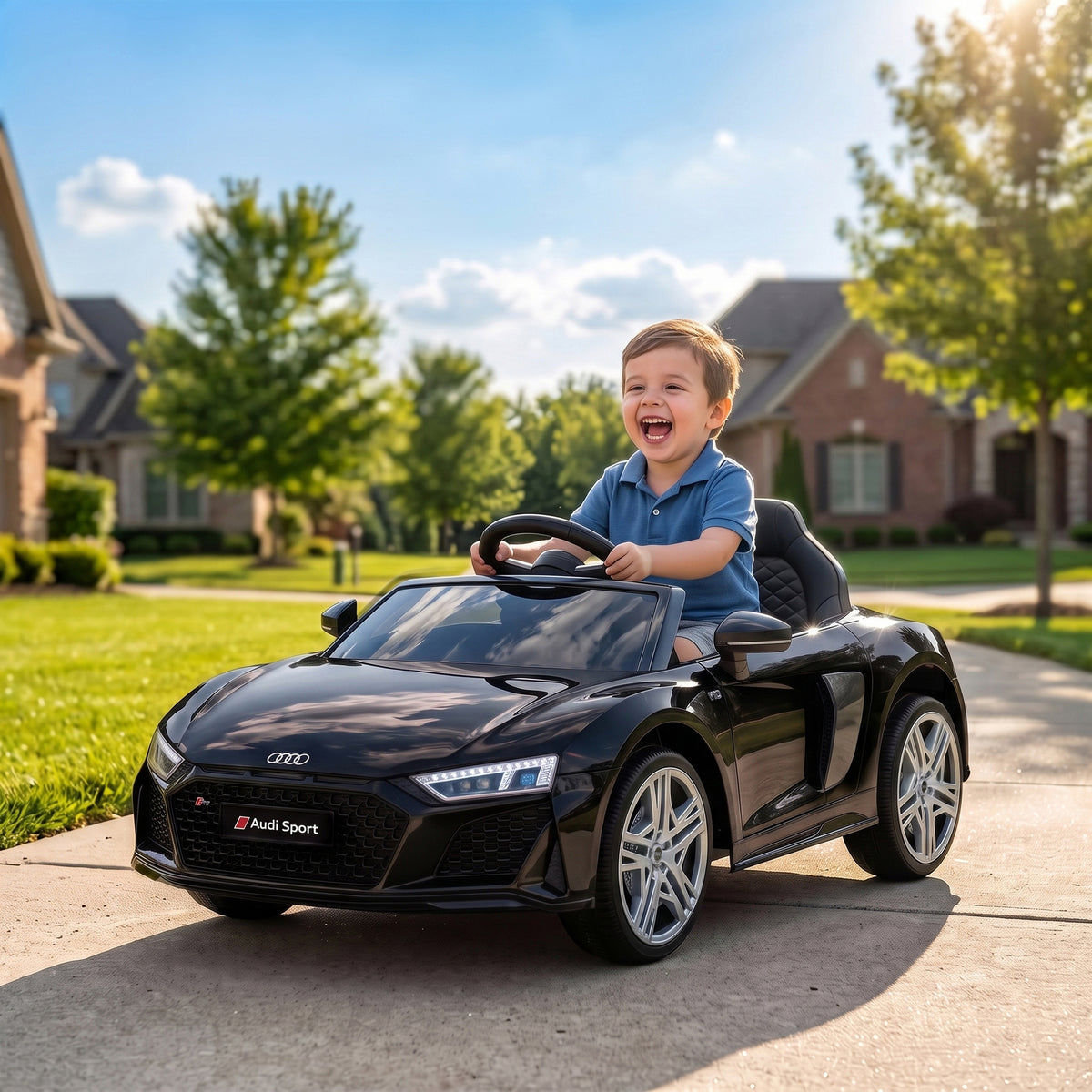 Lasten sähköauto Audi R8 Spyder, litiumakku, kaukosäädin, takajousitus, 3–6 v, musta