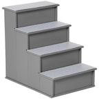 Lemmikin portaat 4 askelmaa, liukumaton lyhytnukka, 30 kg asti, 40 x 59 x 54,2 cm, harmaa