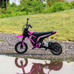 Lasten sähkömoottoripyörä 24V 350 W, kahvakaasu, takajousitus, 8–16 km/h, 8–12 v, pinkki