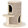 Kaksikerroksinen kissan raapimistynnyri hyppytasolla, 61 cm, beige/ruskea