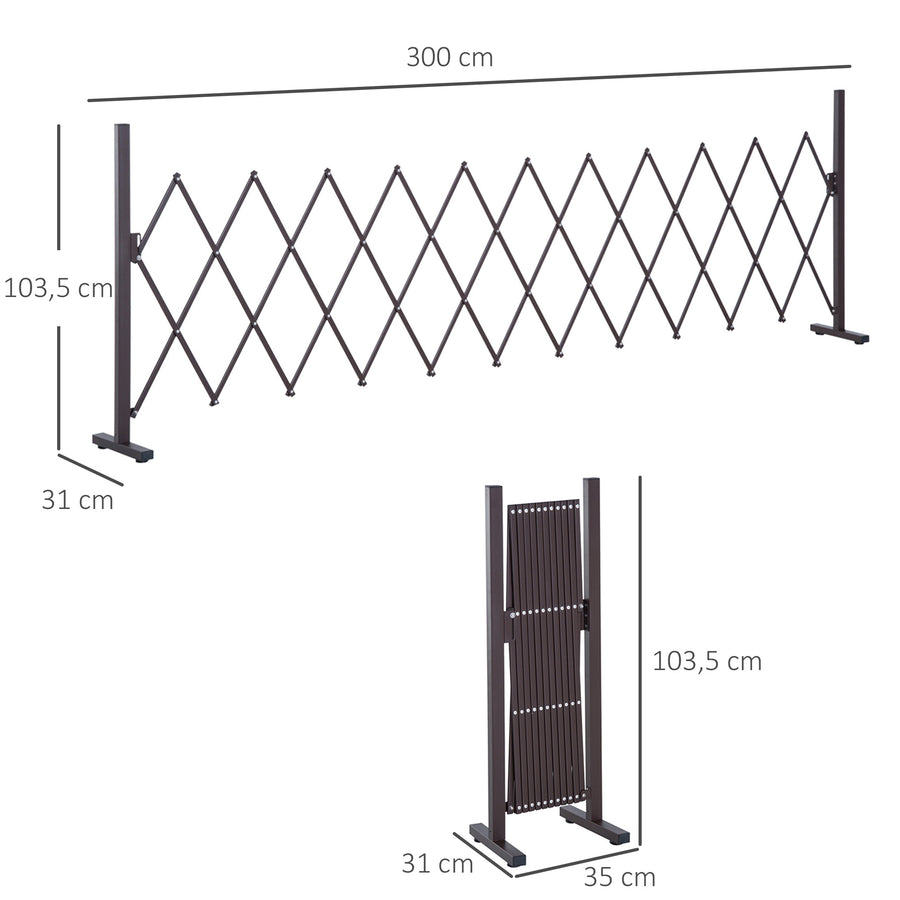 Jatkettava alumiininen saksiaita, 35–300 x 103,5 cm, tummanruskea