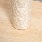 Kissan raapimispylväs sisalköydellä ja pallolla, 60 cm, beige/tammi