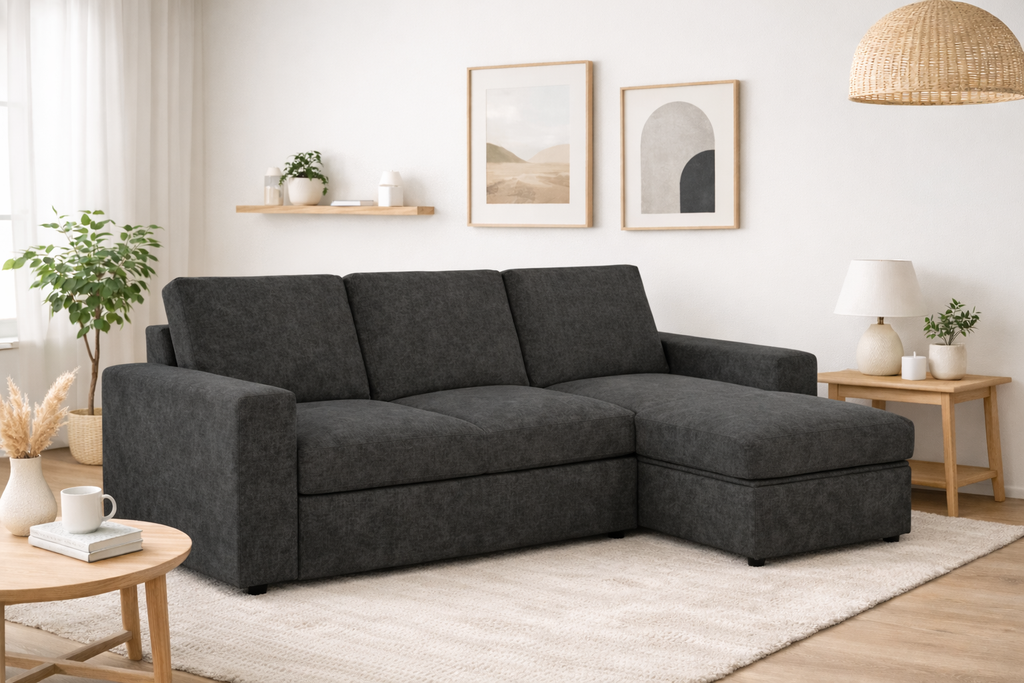 Conan bäddsoffa med divan mörkgrå