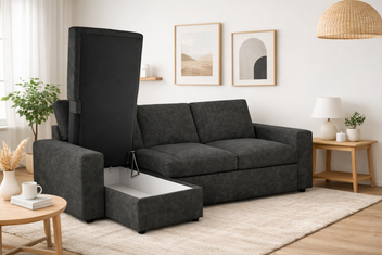 Conan bäddsoffa med divan mörkgrå