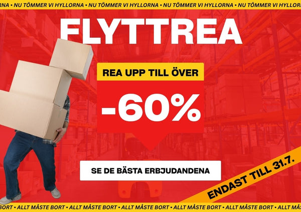 FLYTTREA - REA UPP TILL ÖVER -60%