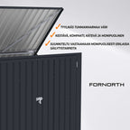 Fornorth Roskakatos 173x101x131cm, tummanharmaa