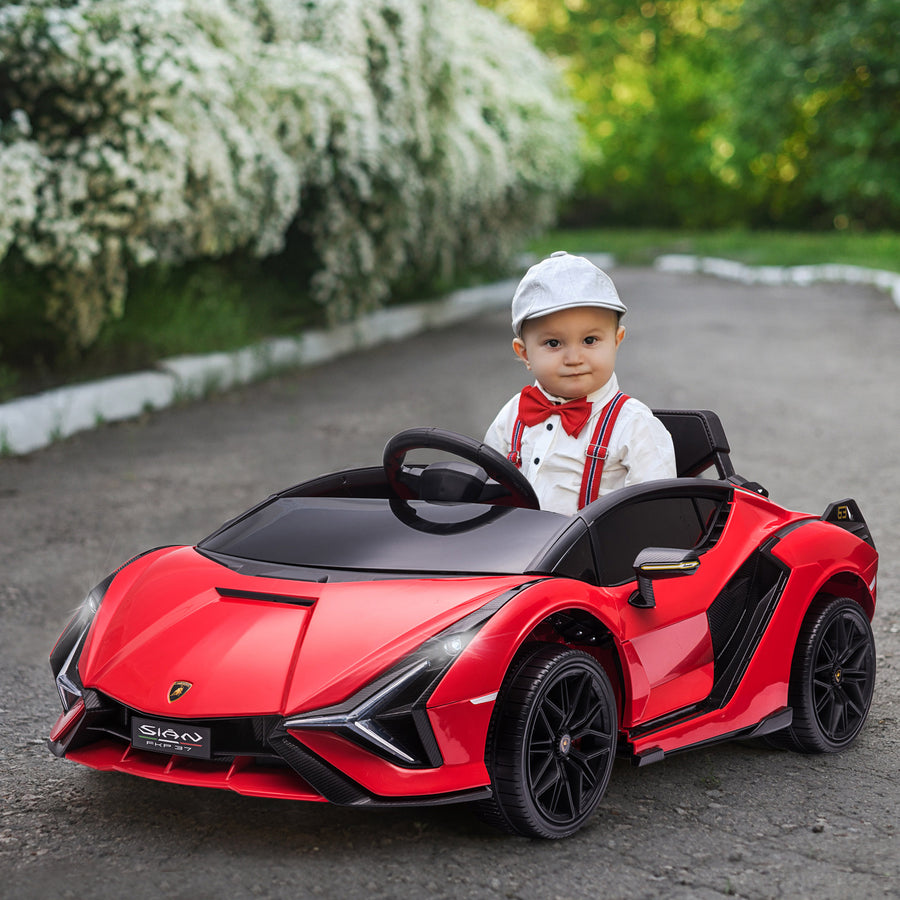Lasten sähköauto Lamborghini Sián SUV 12V, kaukosäädin ja musiikki, 3–5 v, punainen