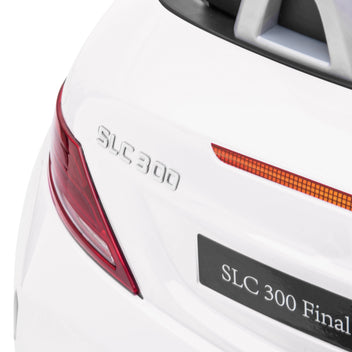 Lasten sähköauto Mercedes SLC 300, kaukosäädin, LED-valot ja musiikki, 3–6 v, valkoinen