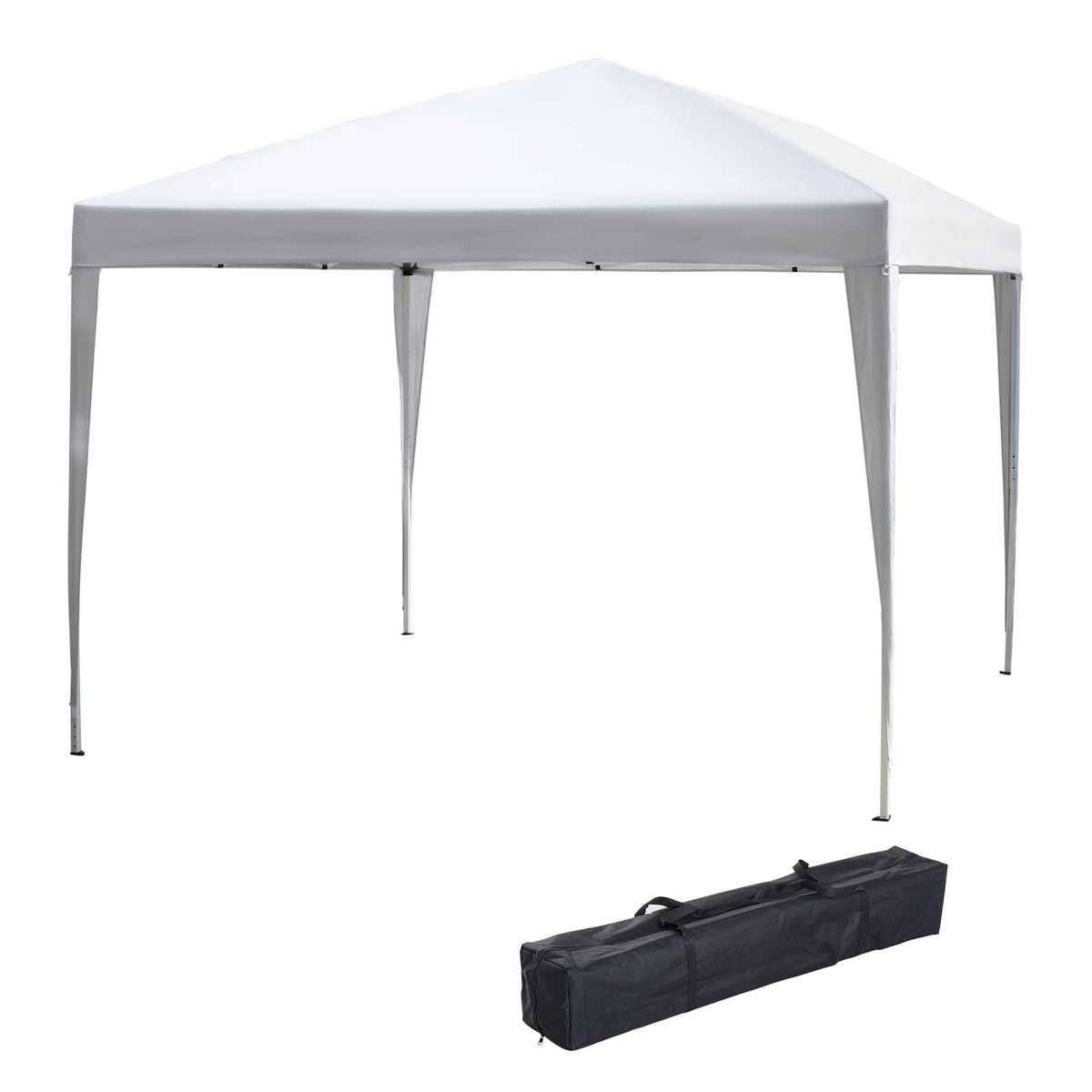 Pop-up-katos 2,95 x 2,95 m kantolaukulla, UV-suoja, valkoinen