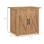 Matala puutarhakaappi magneettisalvatuilla pariovilla, 77 x 55 x 72 cm, ruskea
