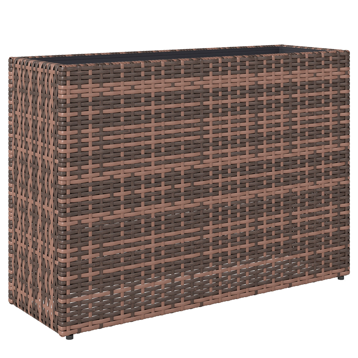 Polyrottinkinen korotettu istutuslaatikko säädettävillä jaloilla, 81 x 28 x 58 cm, ruskea