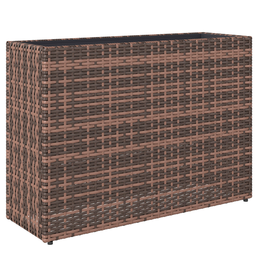 Polyrottinkinen korotettu istutuslaatikko säädettävillä jaloilla, 81 x 28 x 58 cm, ruskea