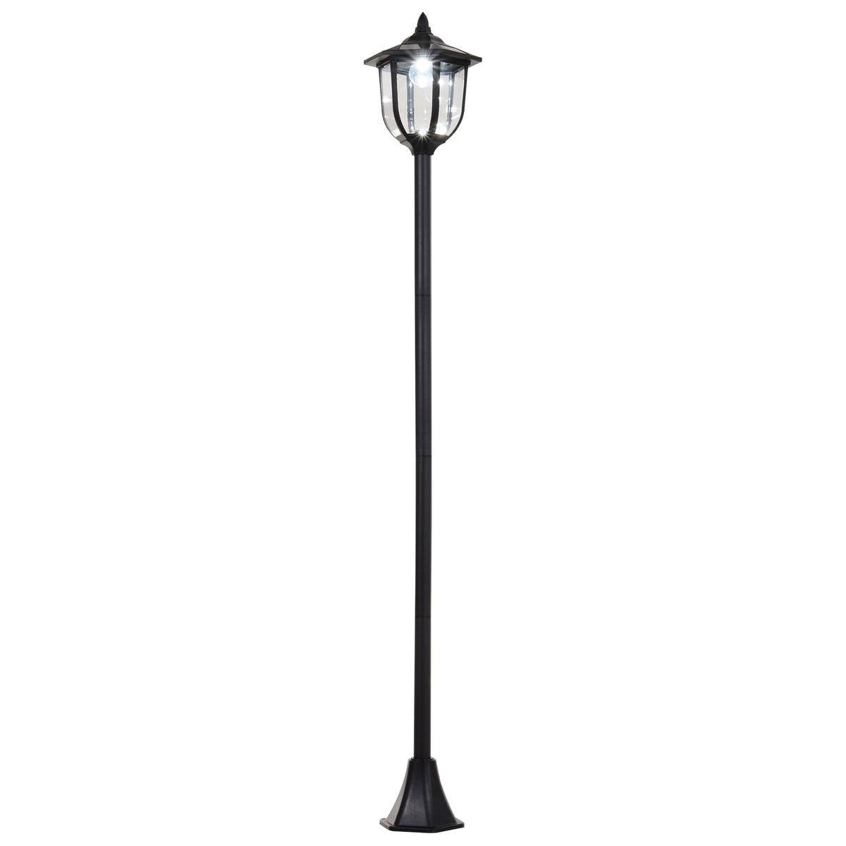 Aurinkopuutarhalyhty liekkiefektillä, 177 cm, musta
