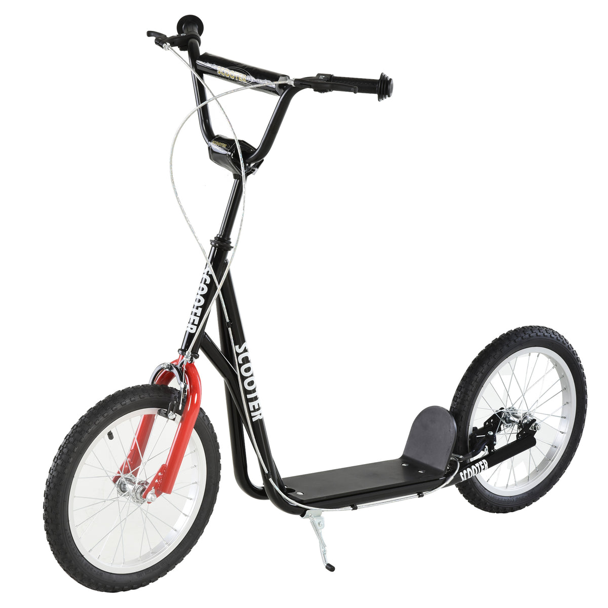 Potkulauta isoilla ilmarenkailla, käsijarru ja takajarru, säädettävä 90–96 cm, 5 v+, musta