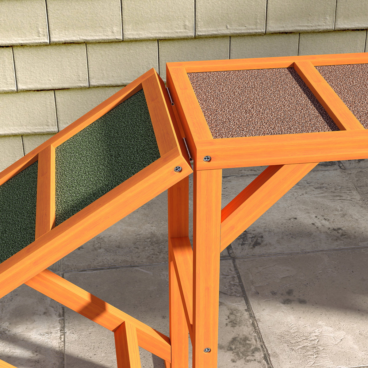 Koiran agility-puomi turvakaiteella, liukumaton, säänkestävä, 335 x 55 x 60 cm, oranssi