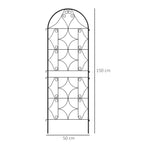Maahan painettavat metallisäleiköt köynnöksille, 2 kpl, 50 x 150 cm, musta