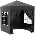 Pop up -paviljonki 2 x 2 m, 4 irrotettavaa sivuseinää ja kantolaukku, tumman harmaa