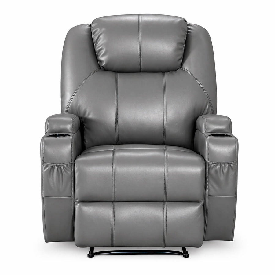 Massagefåtölj 90 x 94 x 105 cm, 8 massageställen, kopphållare, grå