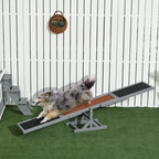 Koiran agility-keinulauta puusta, liukumaton pinta, 180 x 30 x 30 cm, harmaa