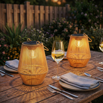 Punotut aurinkolyhdyt riippuviksi tai pöydälle, 2 kpl, ruskea