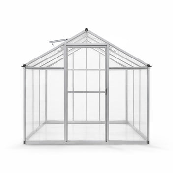 Hybridikasvihuone 5,4 m² – 302 x 190 x 195 cm, polykarbonaattikatto, harmaa