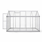 Lund & Leaf Hybridväxthus 5,4 m², robust ram, genomskinliga väggpaneler, sockel, grå