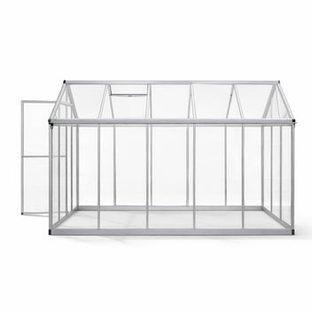 Hybridikasvihuone 5,4 m² – 302 x 190 x 195 cm, polykarbonaattikatto, harmaa