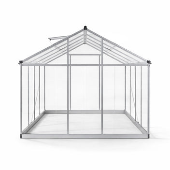 Hybridikasvihuone 5,4 m² – 302 x 190 x 195 cm, polykarbonaattikatto, harmaa