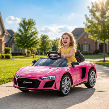 Lasten sähköauto Audi R8 Spyder, litiumakku, kaukosäädin, takajousitus, 3–6 v, pinkki