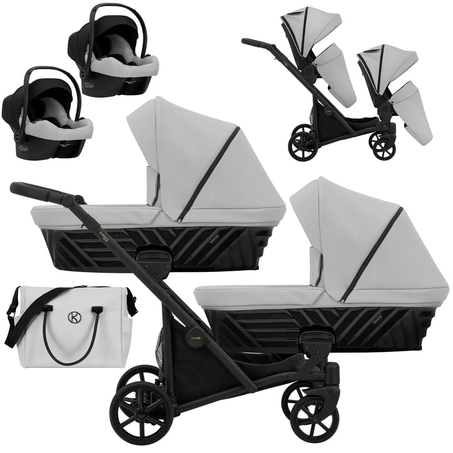 Kunert Ivento Duo 3-in-1 sisarusvaunut kahdella Cosmo-turvakaukalolla, useita värejä