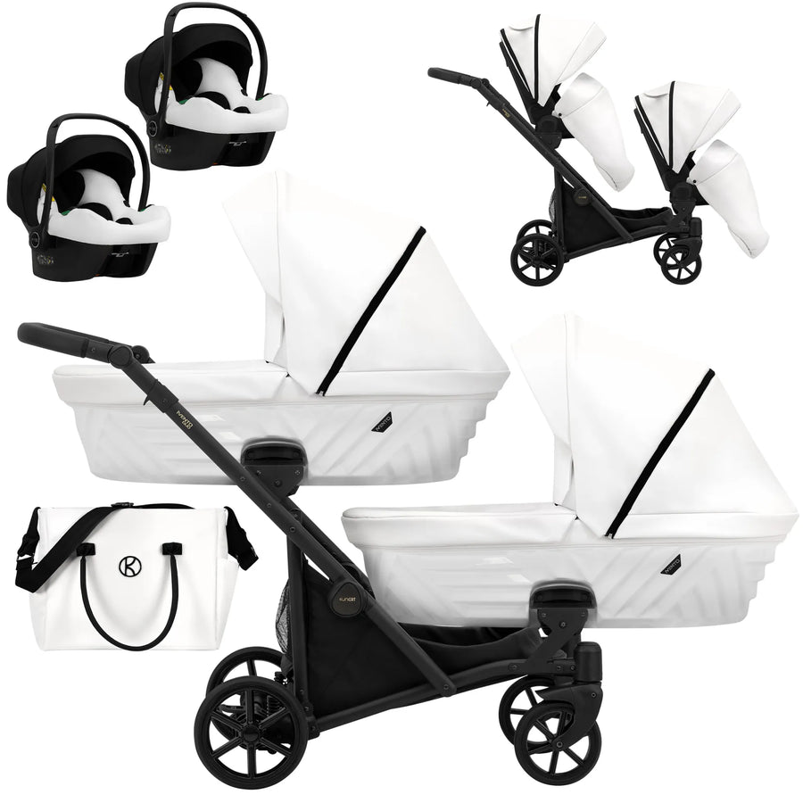 Kunert Ivento Duo 3-in-1 sisarusvaunut kahdella Cosmo-turvakaukalolla, useita värejä