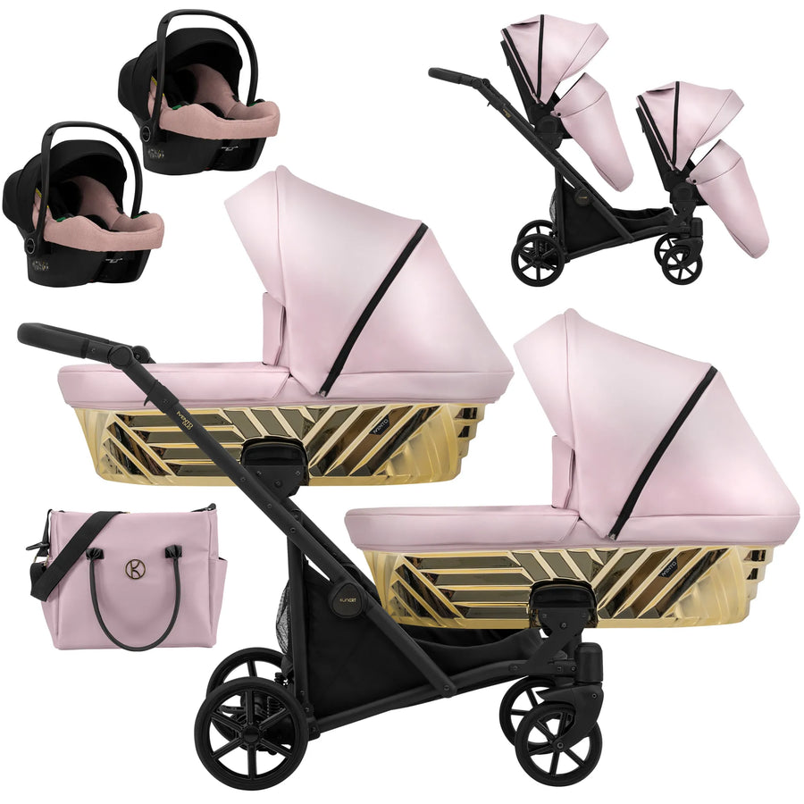 Kunert Ivento Duo Glam 3-in-1 sisarusvaunut kahdella Cosmo-turvakaukalolla, useita värejä