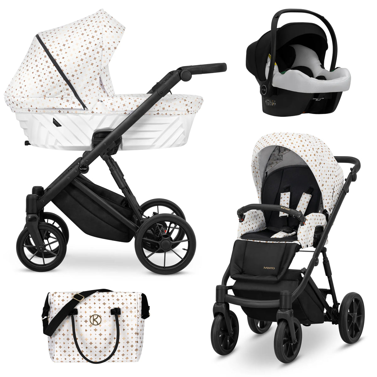 Kunert Ivento 3-in-1 yhdistelmävaunut Cosmo-turvakaukalolla, useita värejä
