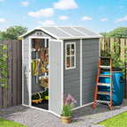 Muovivaja harjakatolla, lattialla ja ikkunalla, 2,1 m², harmaa