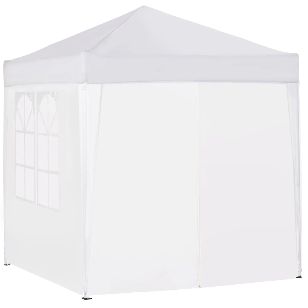 Pop up -paviljonki 2 x 2 m, 4 irrotettavaa sivuseinää ja kantolaukku, valkoinen