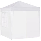 Pop up -paviljonki 2 x 2 m, 4 irrotettavaa sivuseinää ja kantolaukku, valkoinen