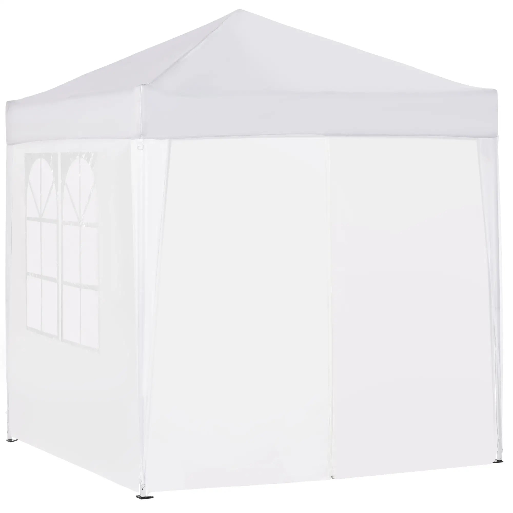 Pop up -paviljonki 2 x 2 m, 4 irrotettavaa sivuseinää ja kantolaukku, valkoinen