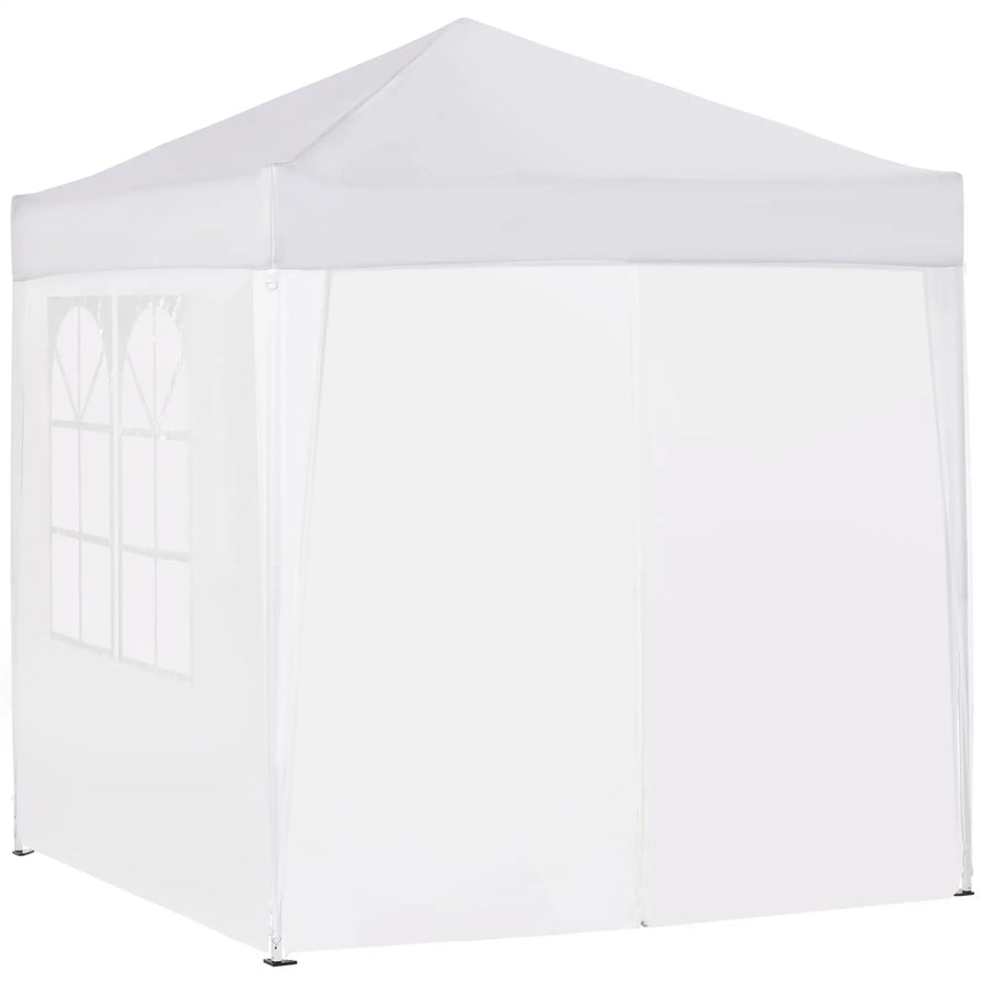 Pop up -paviljonki 2 x 2 m, 4 irrotettavaa sivuseinää ja kantolaukku, valkoinen
