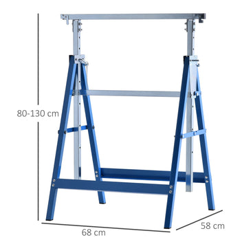 Telinepukki 2 kpl, korkeussäädettävä 80–130 cm, kokoontaitettava, kantavuus 200 kg, sininen