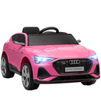 Lasten sähköauto Audi e-tron 12V, kaukosäädin, turvavyö ja musiikki, 3–5 v, pinkki