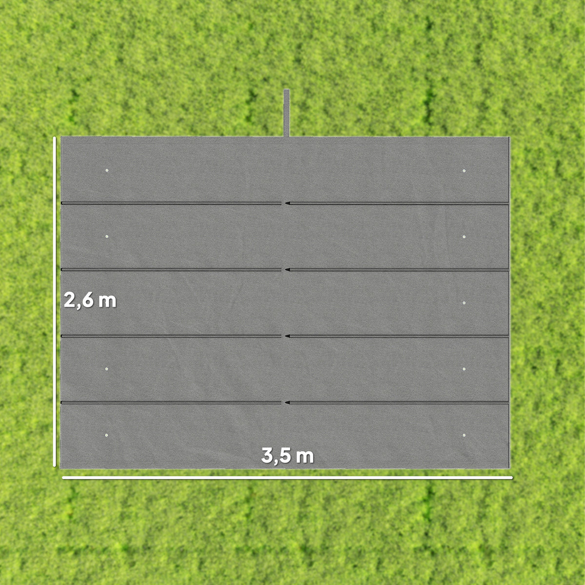 Varakangas 4 x 3 m pergolaan liukukatolla, 350 x 260 cm, vaaleanharmaa