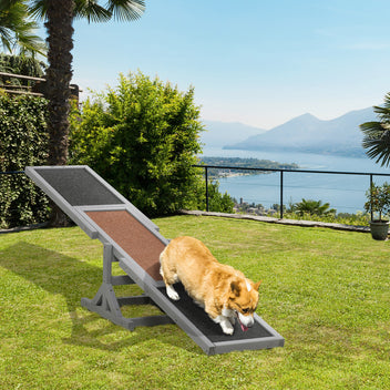 Koiran agility-keinulauta puusta, liukumaton pinta, 180 x 30 x 30 cm, harmaa