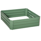 Metalliset kasvatuslaatikot avoimella pohjalla, 2 kpl, 100 x 100 x 30 cm, vihreä