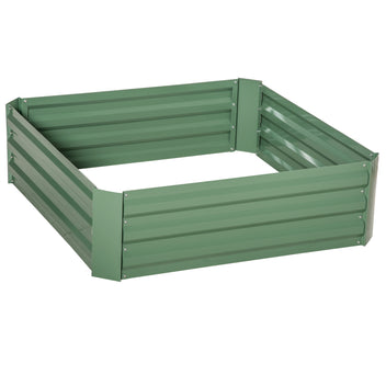 Metalliset kasvatuslaatikot avoimella pohjalla, 2 kpl, 100 x 100 x 30 cm, vihreä