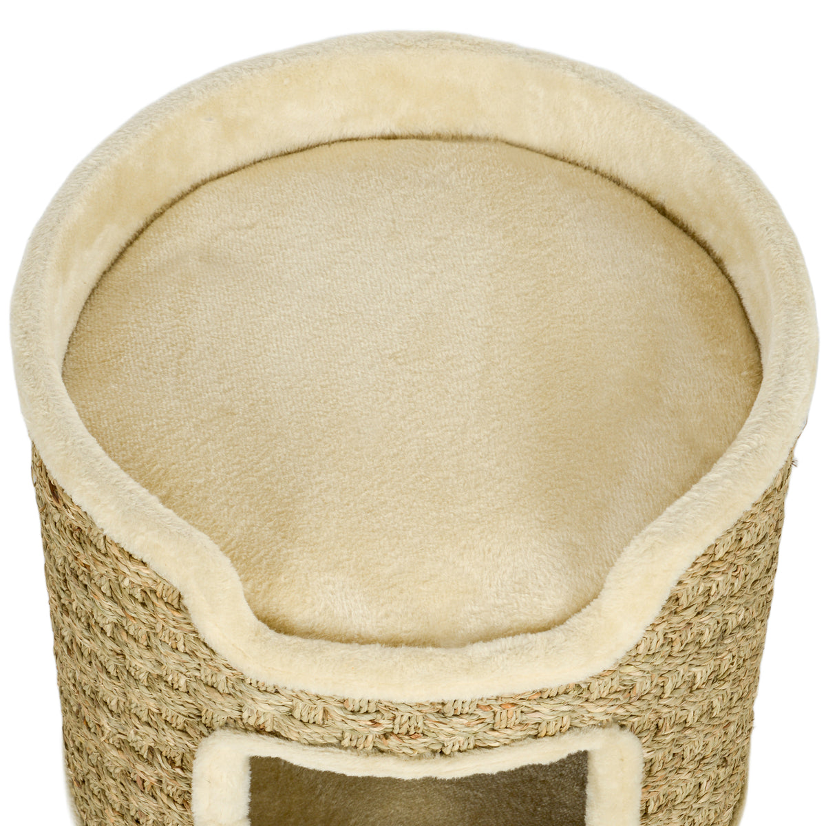 Matala kissan raapimistynnyri merileväköydellä, Ø38 x 37 cm, khaki/beige