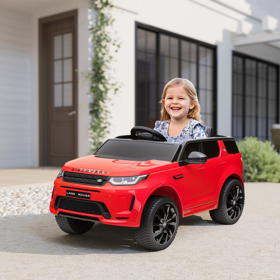Land Rover Discovery Sport lasten sähköauto 12V – punainen, kauko-ohjattava, valot ja musiikki