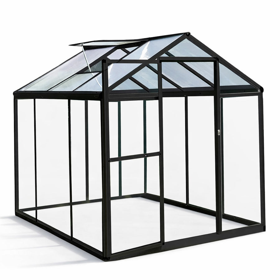 Hybridikasvihuone 3,3 m² – 182 x 190 x 195 cm, polykarbonaattikatto, sokkeli